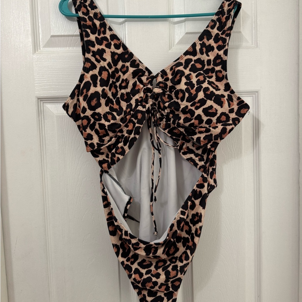 Leopard Print One-Piece Swimsuit